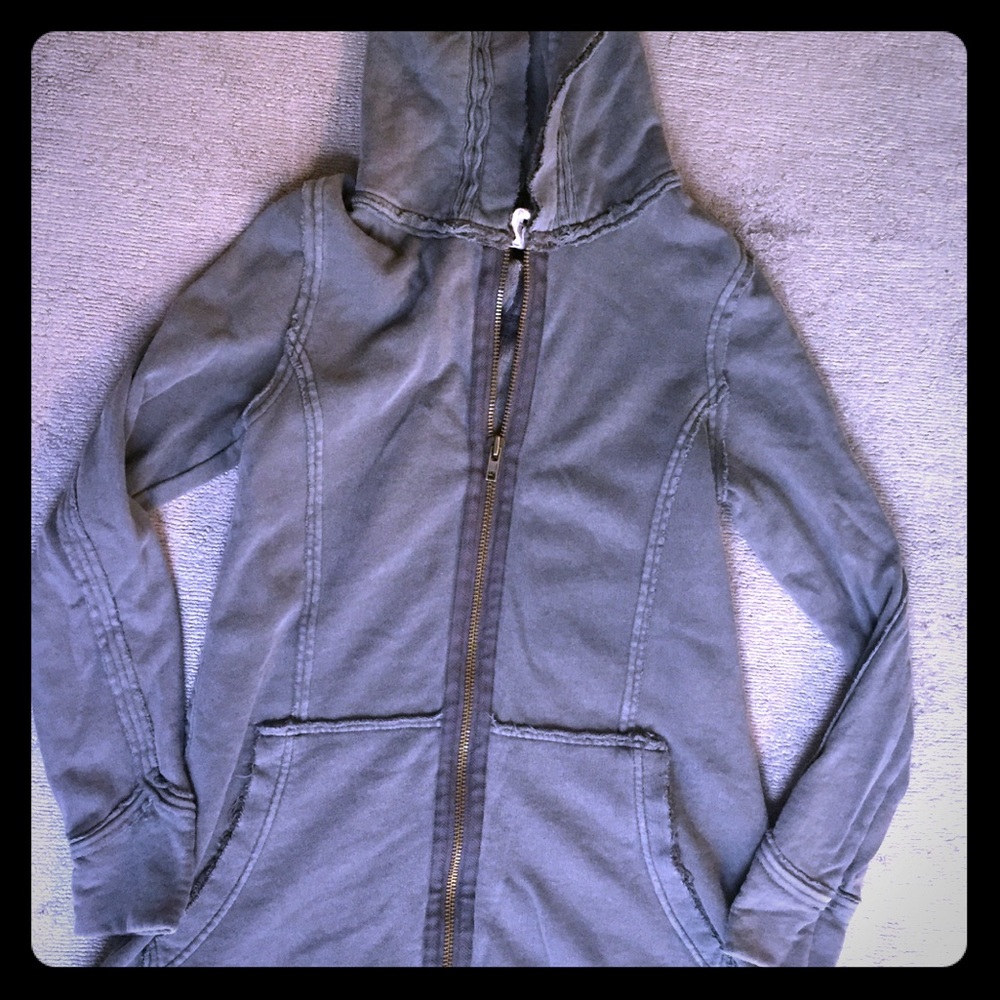 Free People Grey Tunic Hoodie
